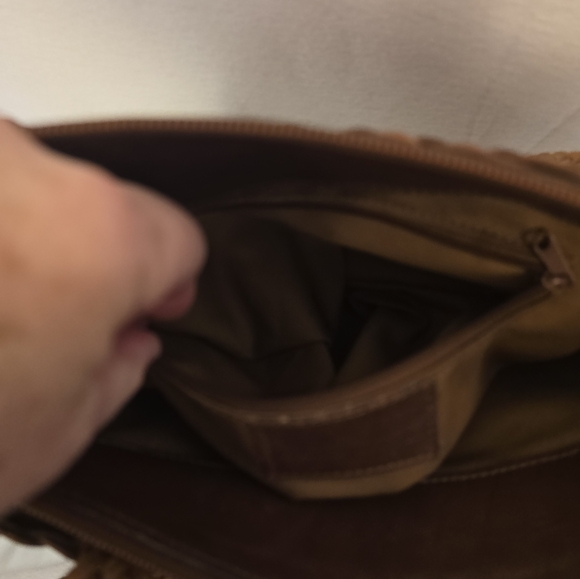 NWOT ELLEPI Brown Leather Woven Shoulder Bag Lined Zipped. Made In ITALY - Picture 10 of 11